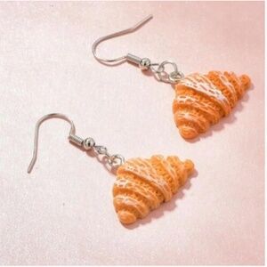 ❤️ FREE Bread Croissant Breakfast Snack Food Hipster Graphic Art Pop Earrings